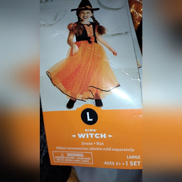 NWT Target Hyde and Eek Kid's Witch Dress and Hat Largue 3+ Orange Black… - Picture 8 of 9